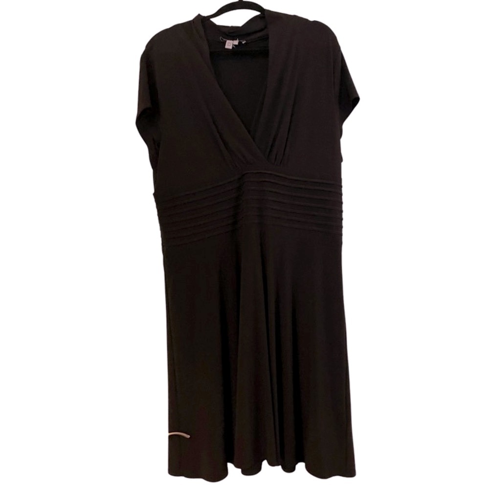 XL Lana Lee midi black stretch fitted dress